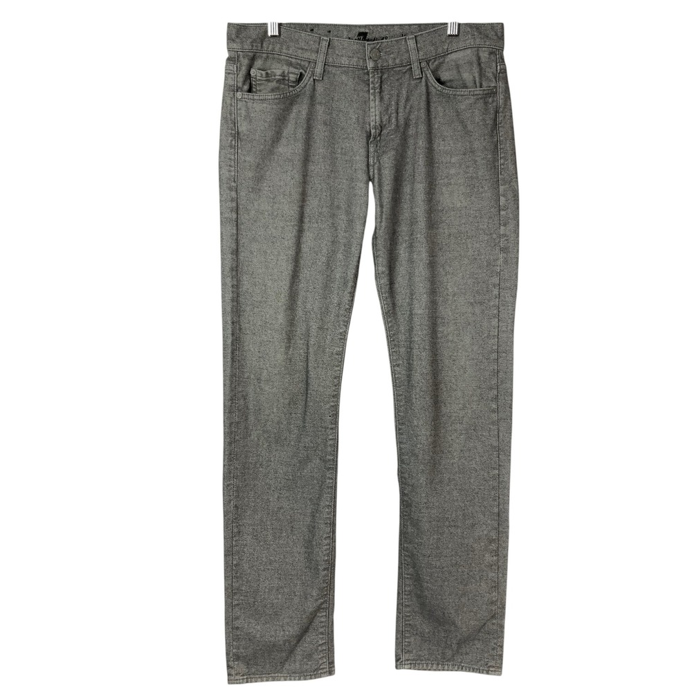 7 For All Mankind Slimmy Grey Heather Jeans 32 Button Zip Fly Slim Straight